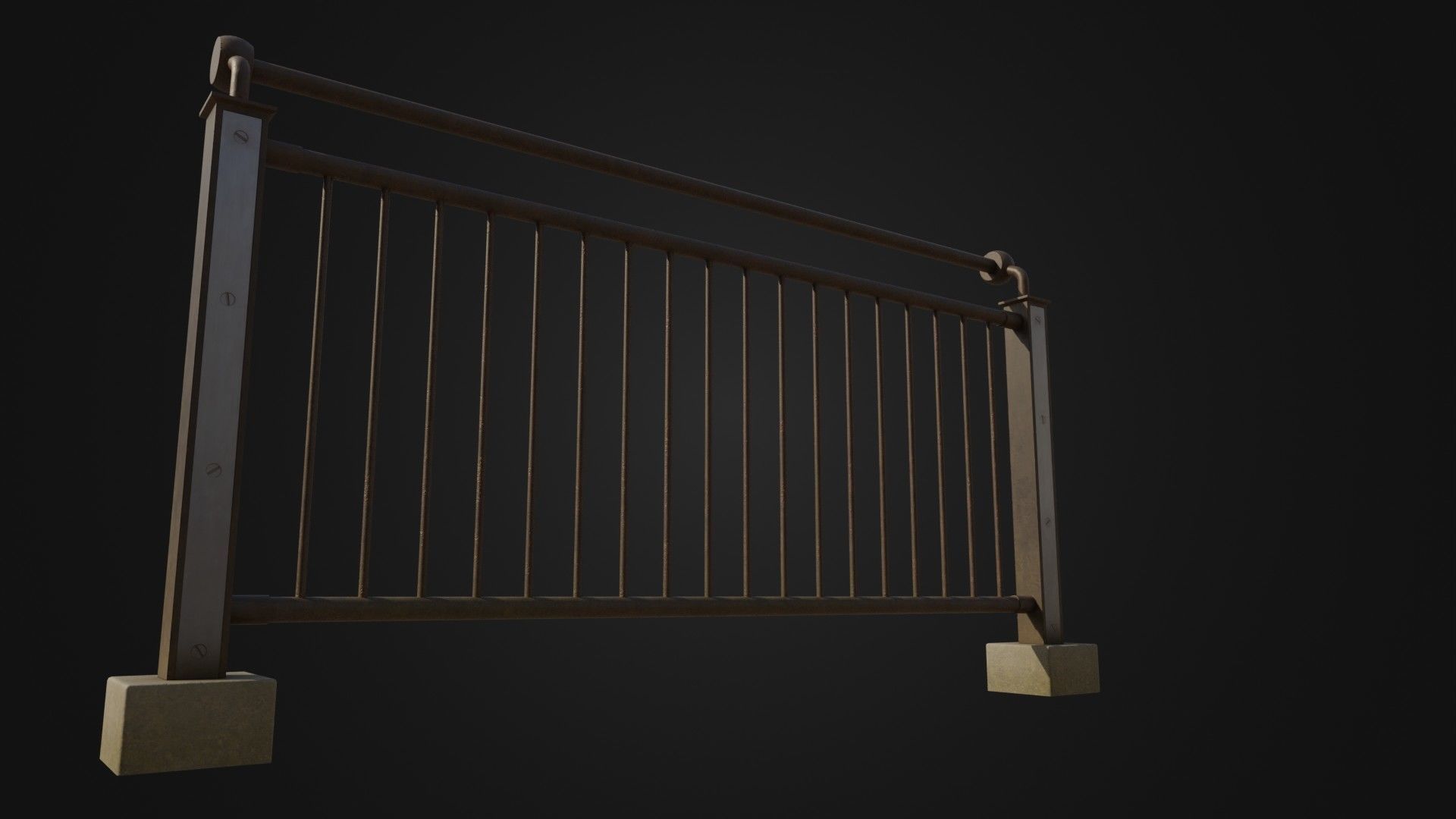 Fence 03 Low-poly 3D model_6
