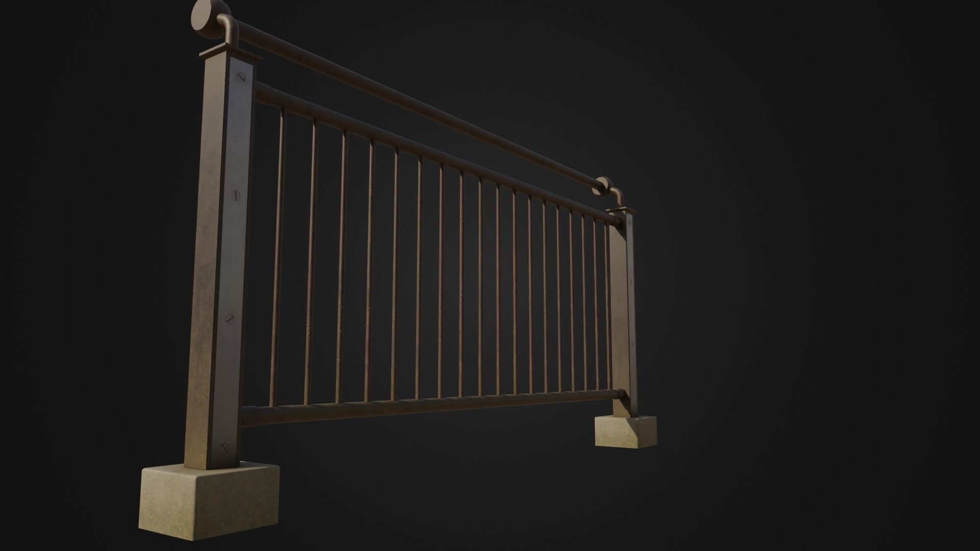Fence 03 Low-poly 3D model_8