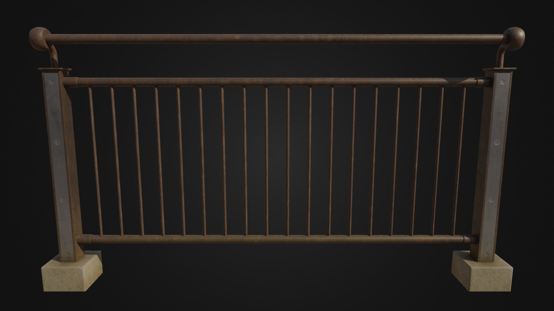 Fence 03 Low-poly 3D model_21