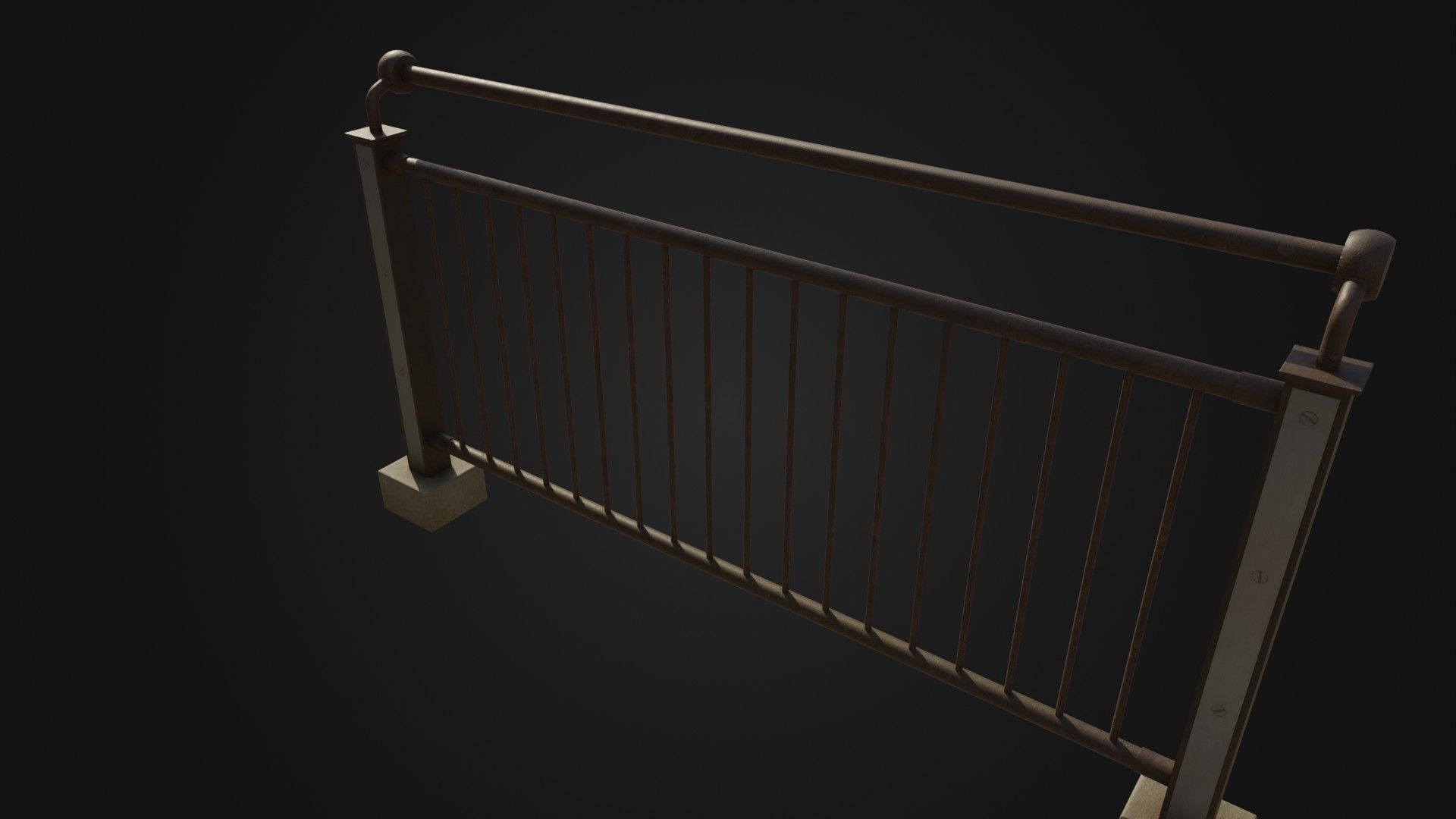 Fence 03 Low-poly 3D model_36