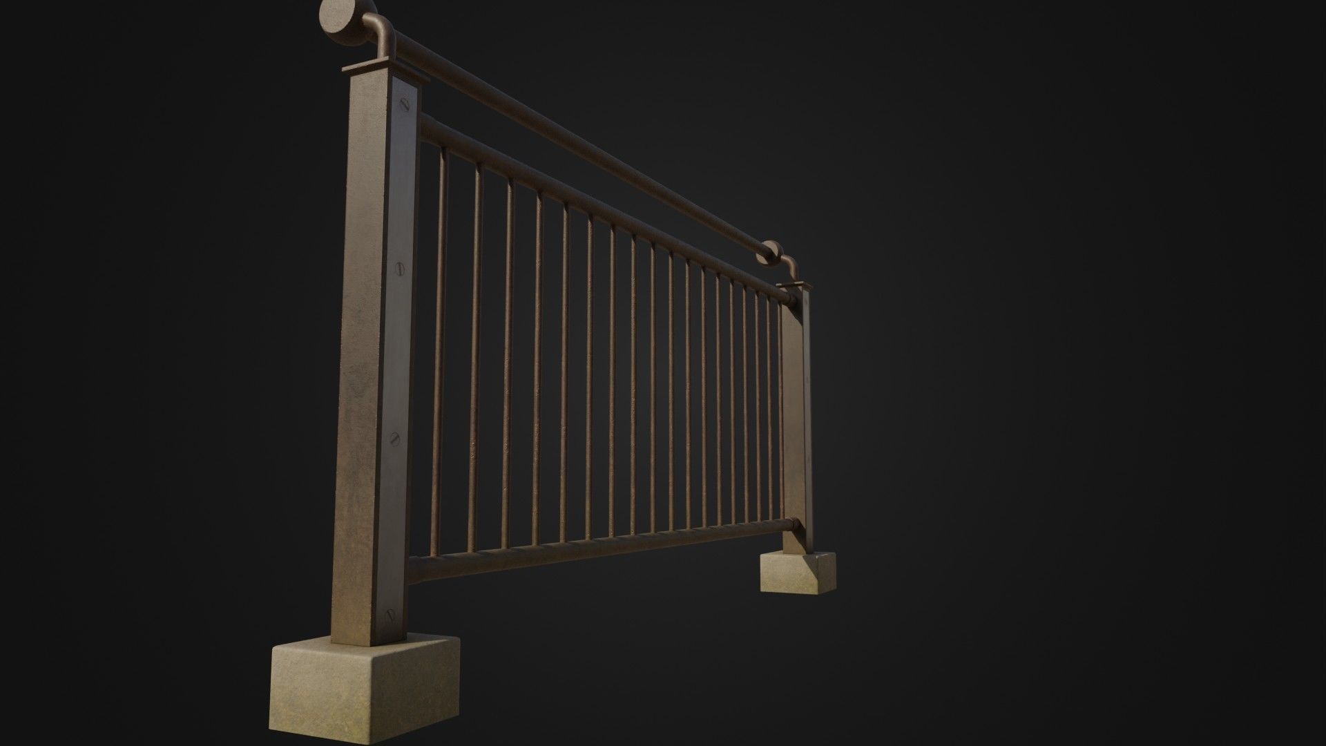Fence 03 Low-poly 3D model_9