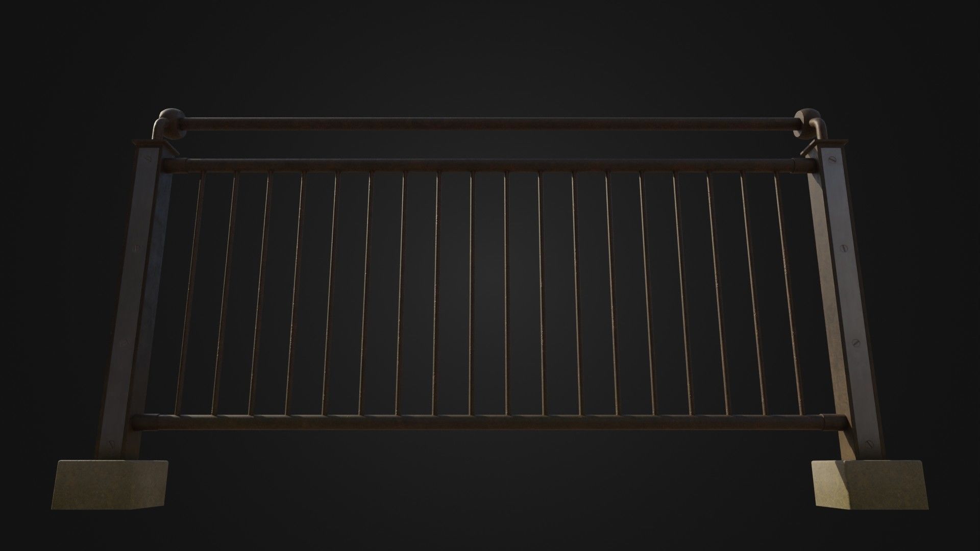 Fence 03 Low-poly 3D model_2