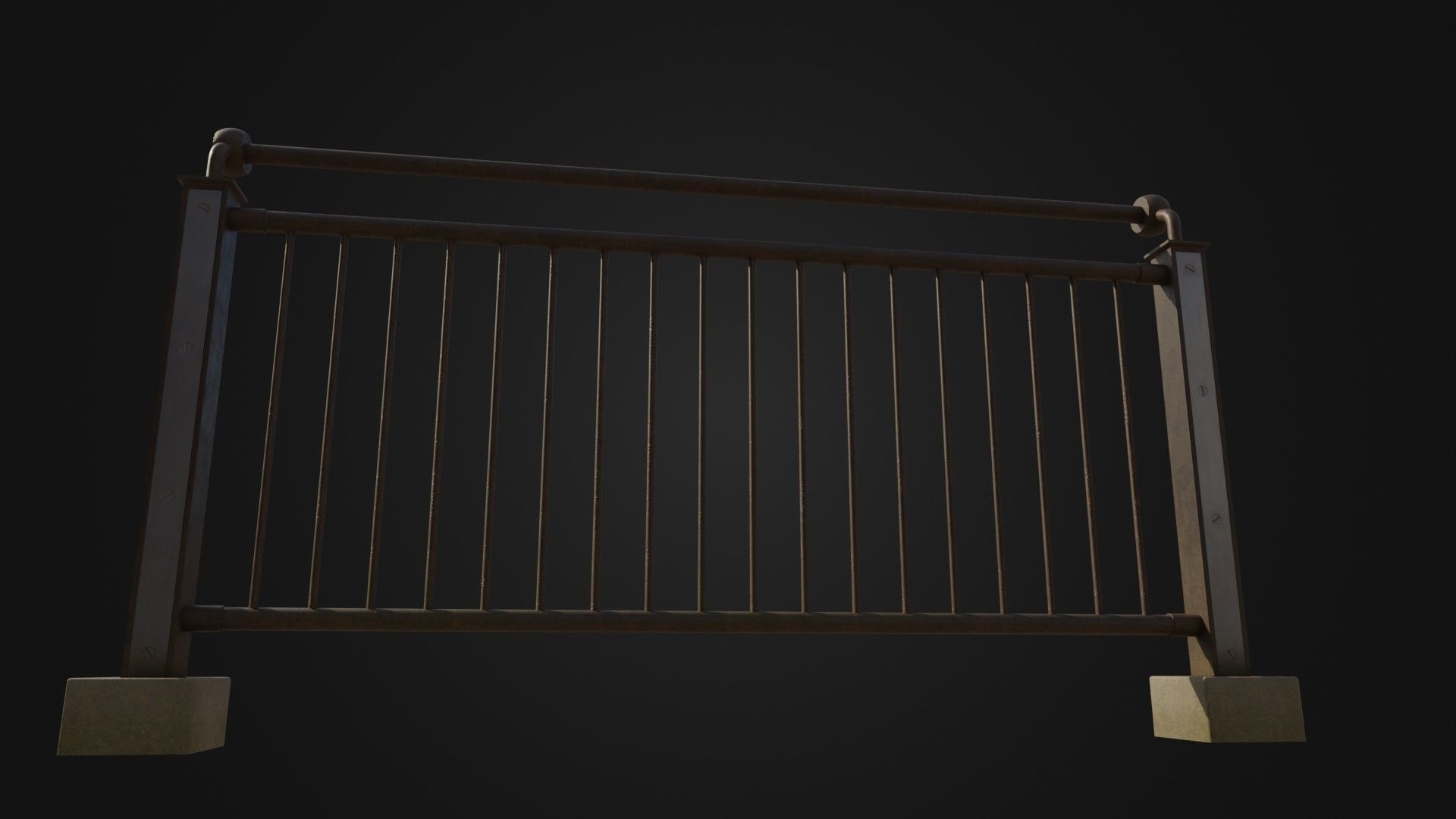 Fence 03 Low-poly 3D model_3