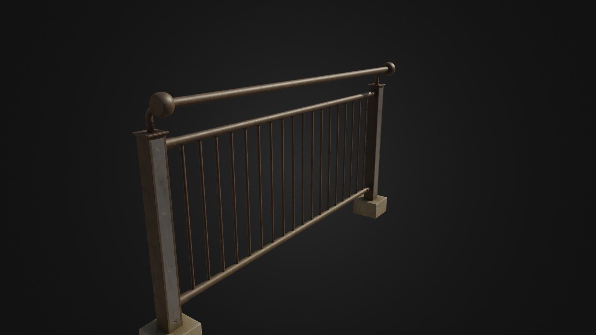 Fence 03 Low-poly 3D model_26