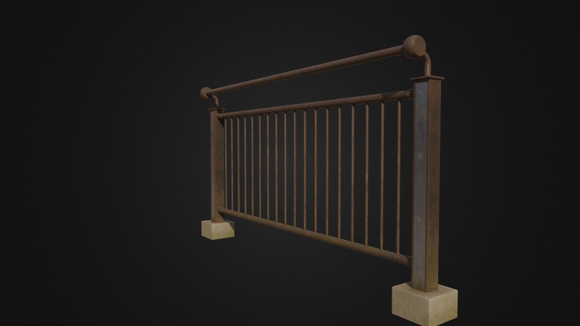 Fence 03 Low-poly 3D model_15