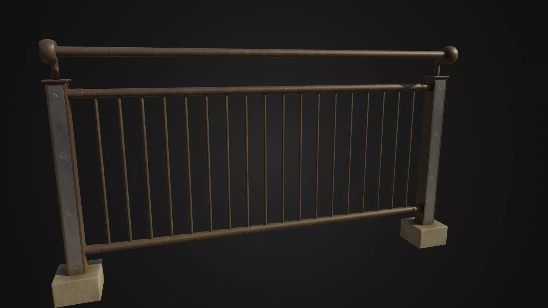 Fence 03 Low-poly 3D model_0