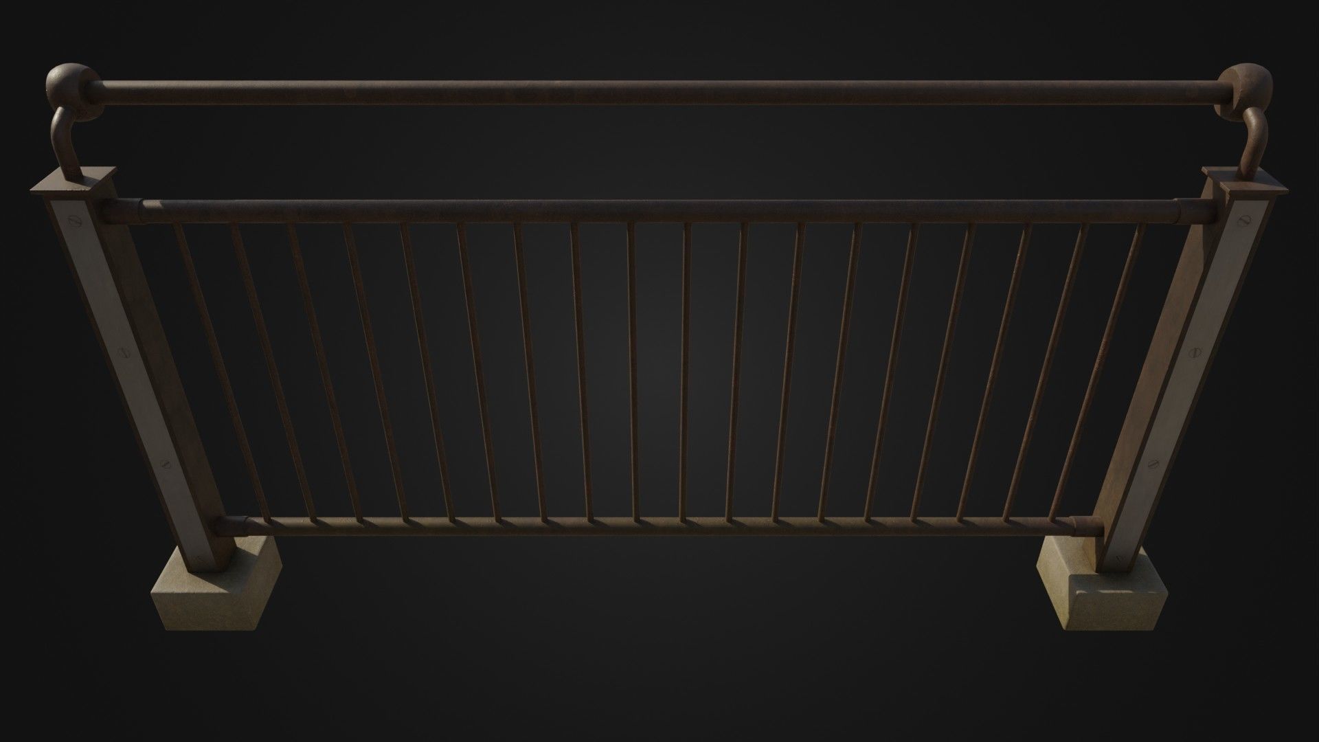Fence 03 Low-poly 3D model_40