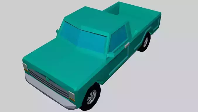 Low Poly Work Pickup Truck