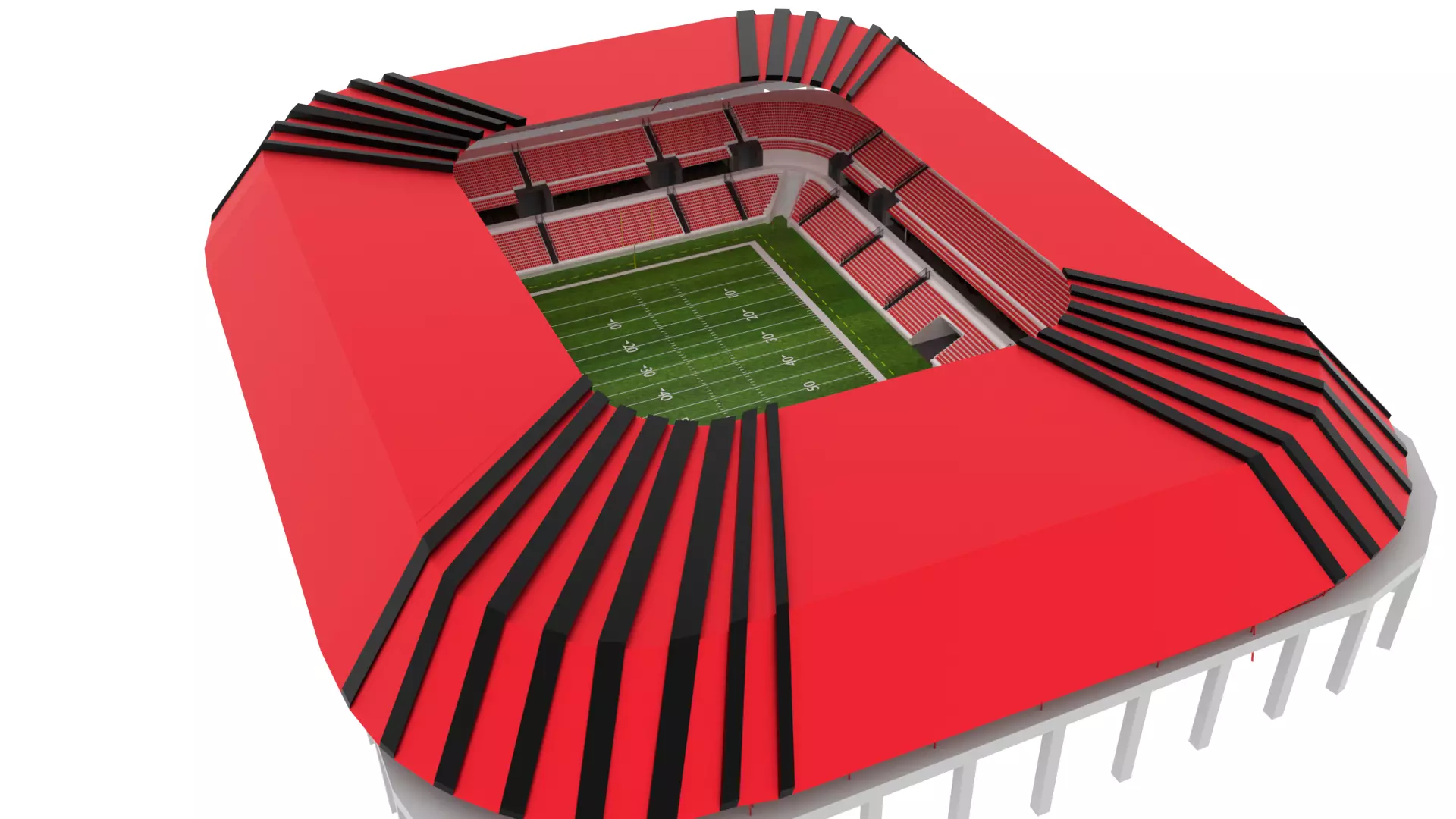 American Football Stadium Low-poly 3D model_0