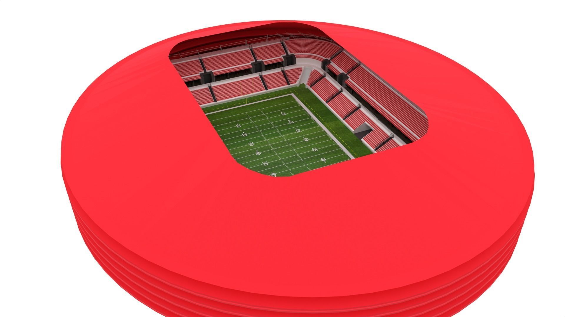 American Football Stadium Low-poly 3D model_2