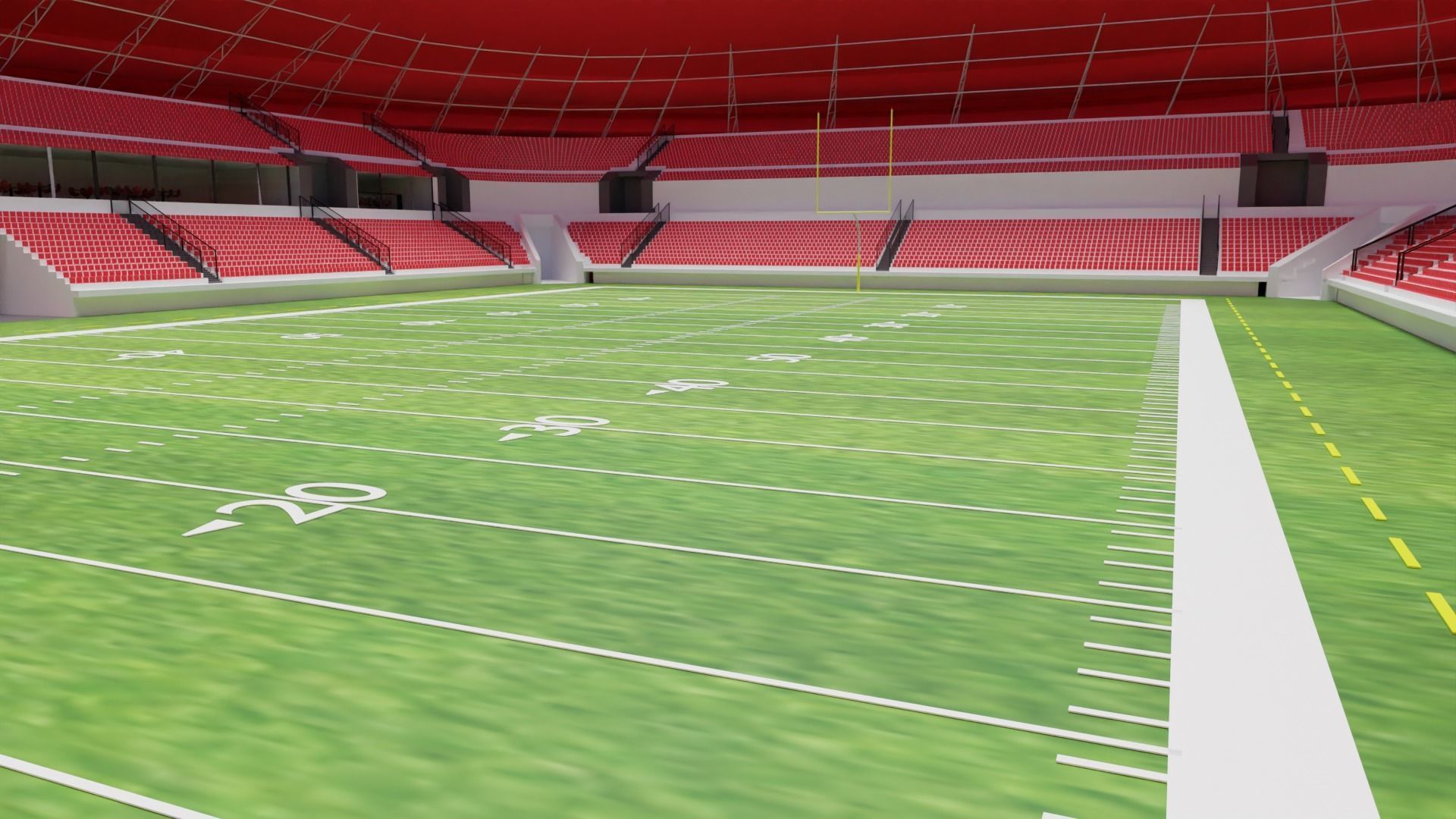 American Football Stadium Low-poly 3D model_7
