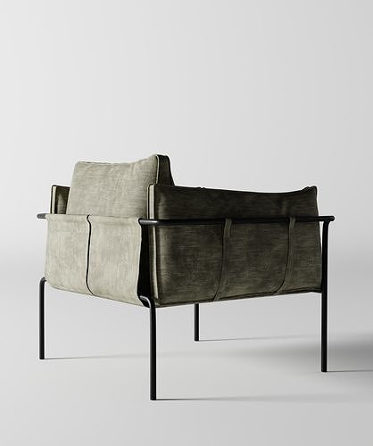 Scandinavian modern chair 3D model 5