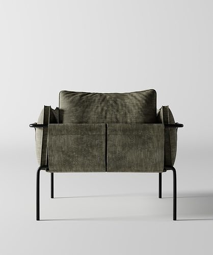Scandinavian modern chair 3D model 4