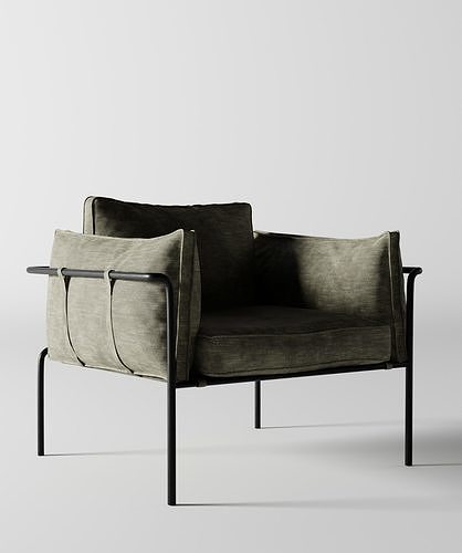 Scandinavian modern chair 3D model 7