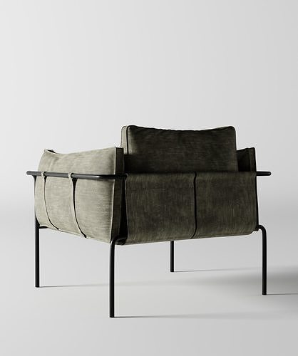 Scandinavian modern chair 3D model 3