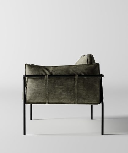 Scandinavian modern chair 3D model 2