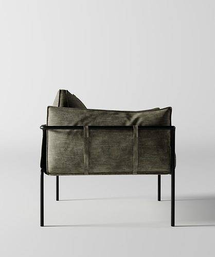 Scandinavian modern chair 3D model 6