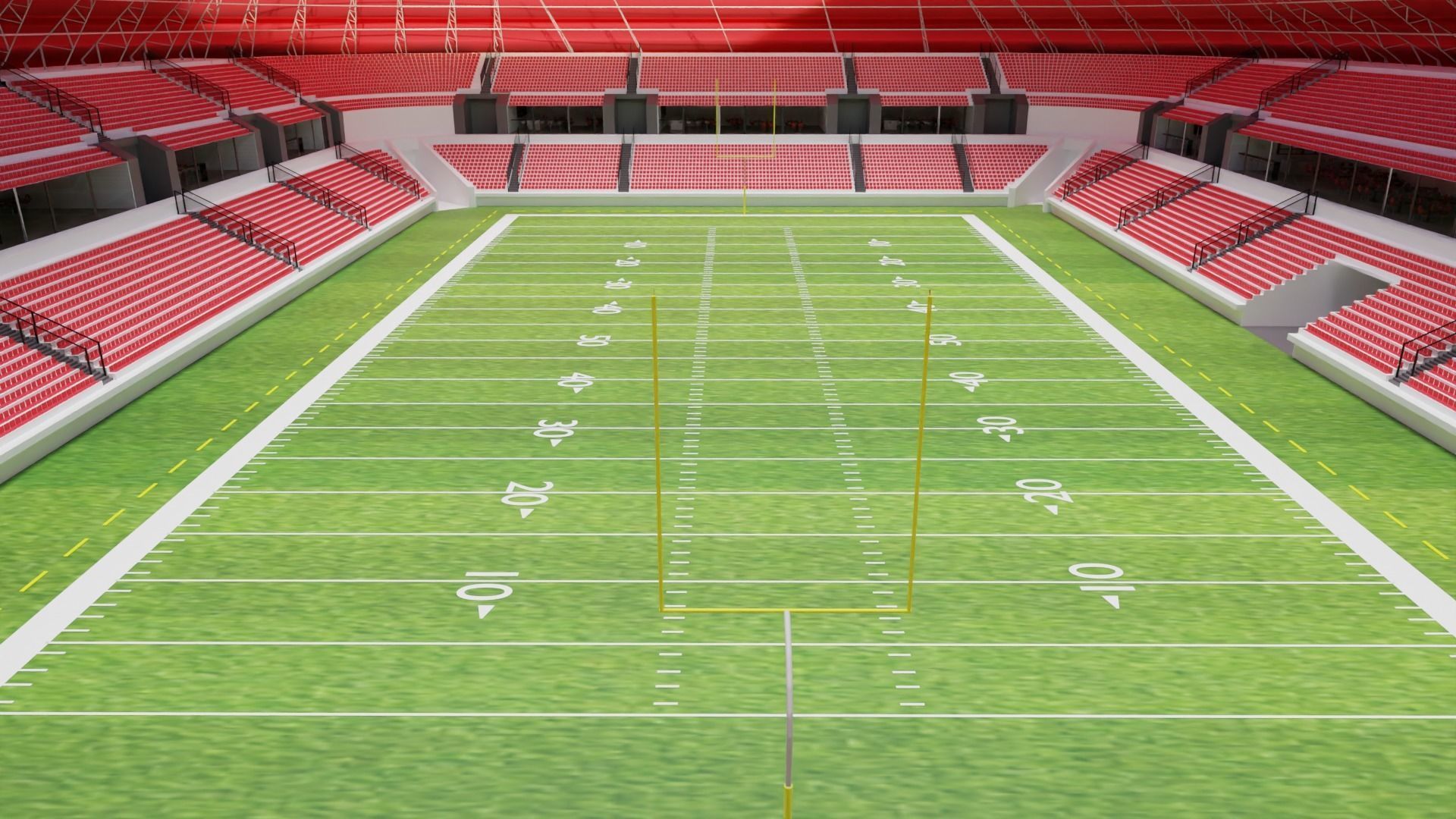 American Football Stadium Low-poly 3D model_3