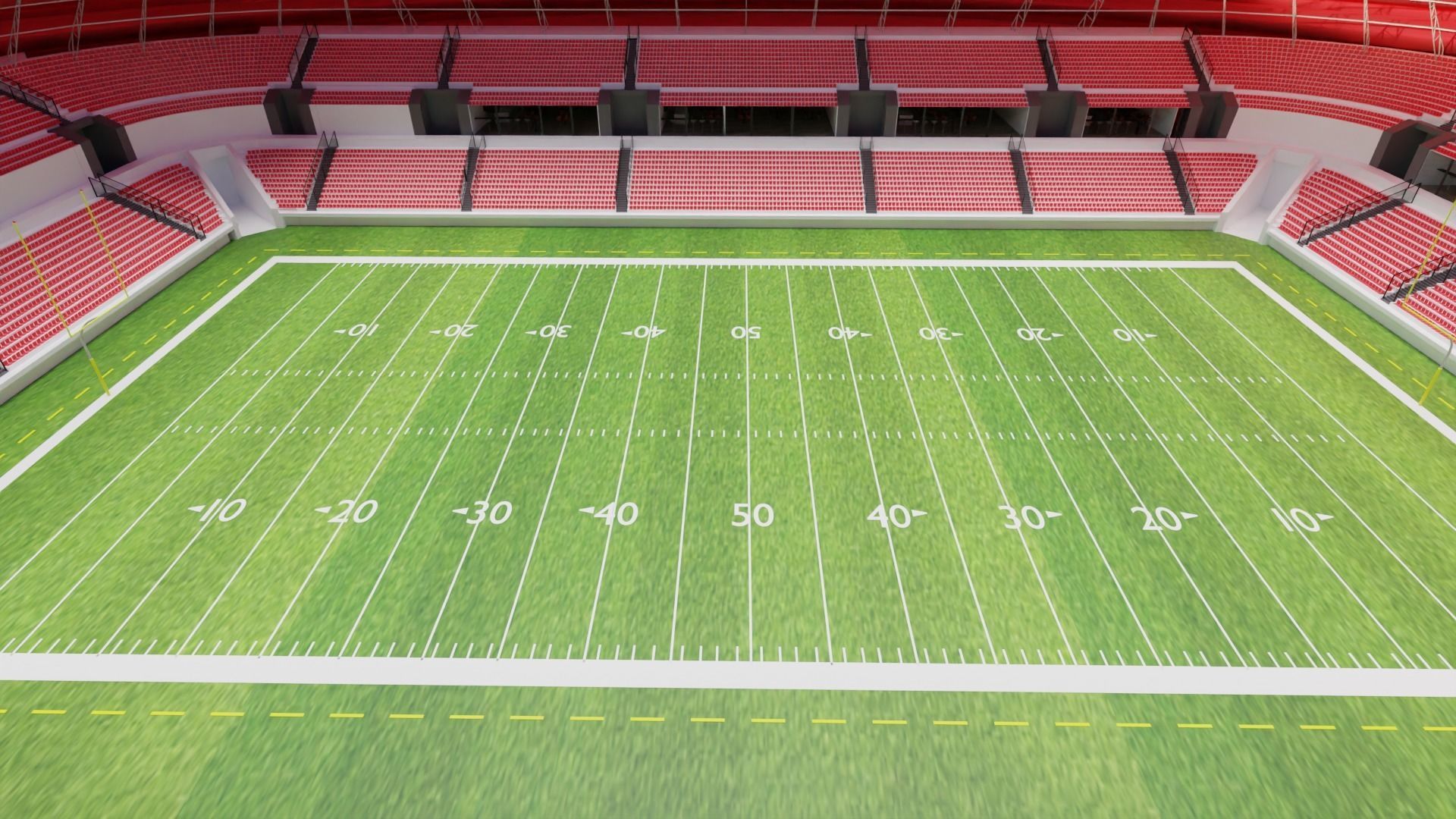 American Football Stadium Low-poly 3D model_6