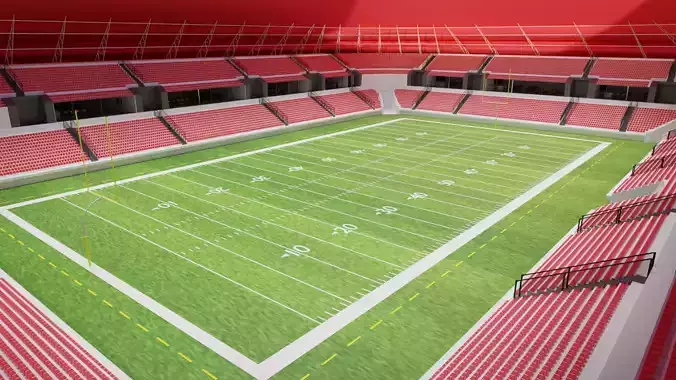 American Football Stadium Low-poly 3D model