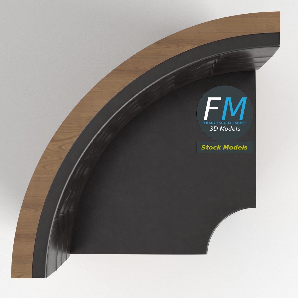 Diner booth corner couch 3 3D model_6