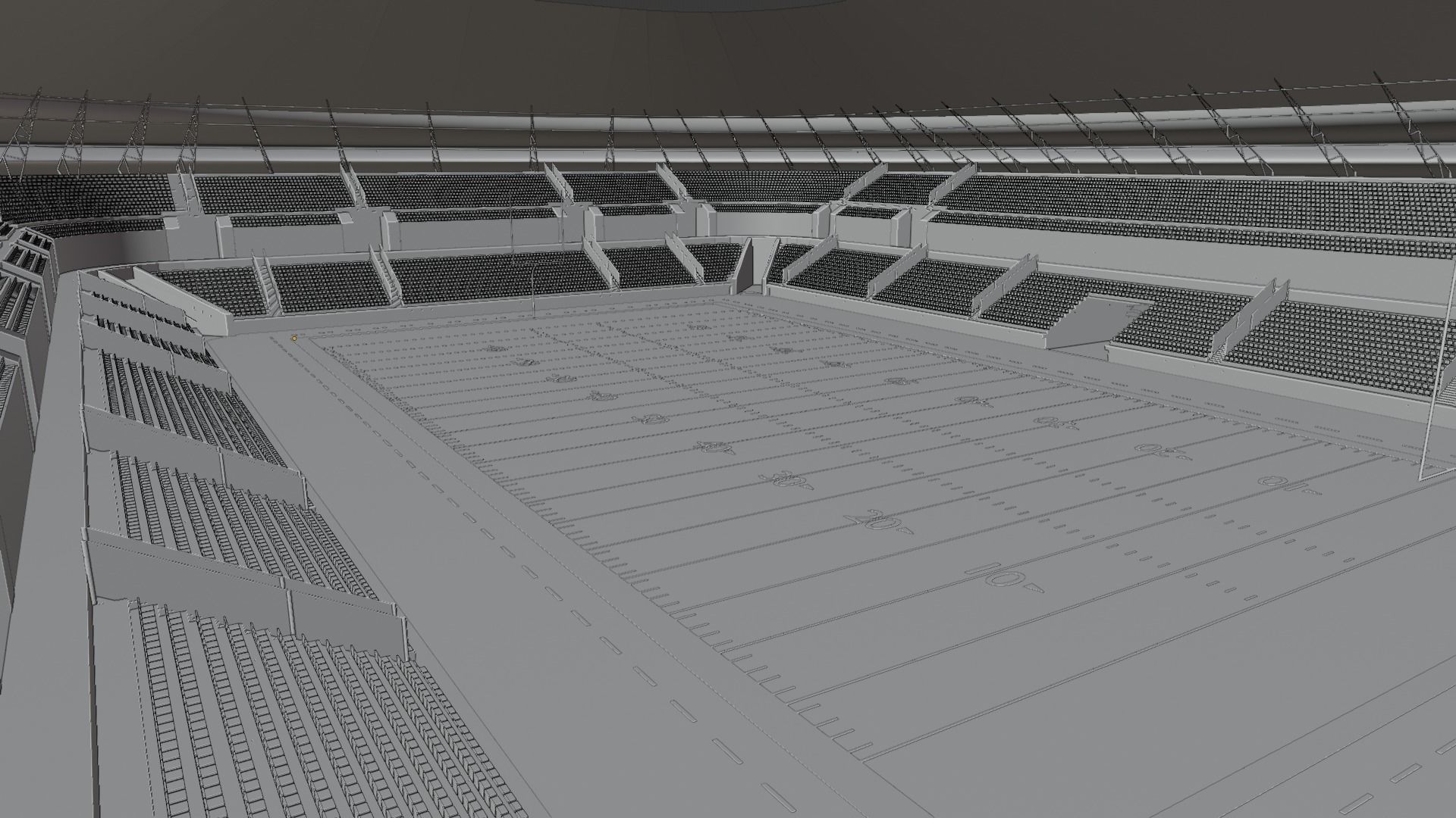 American Football Stadium Low-poly 3D model_9