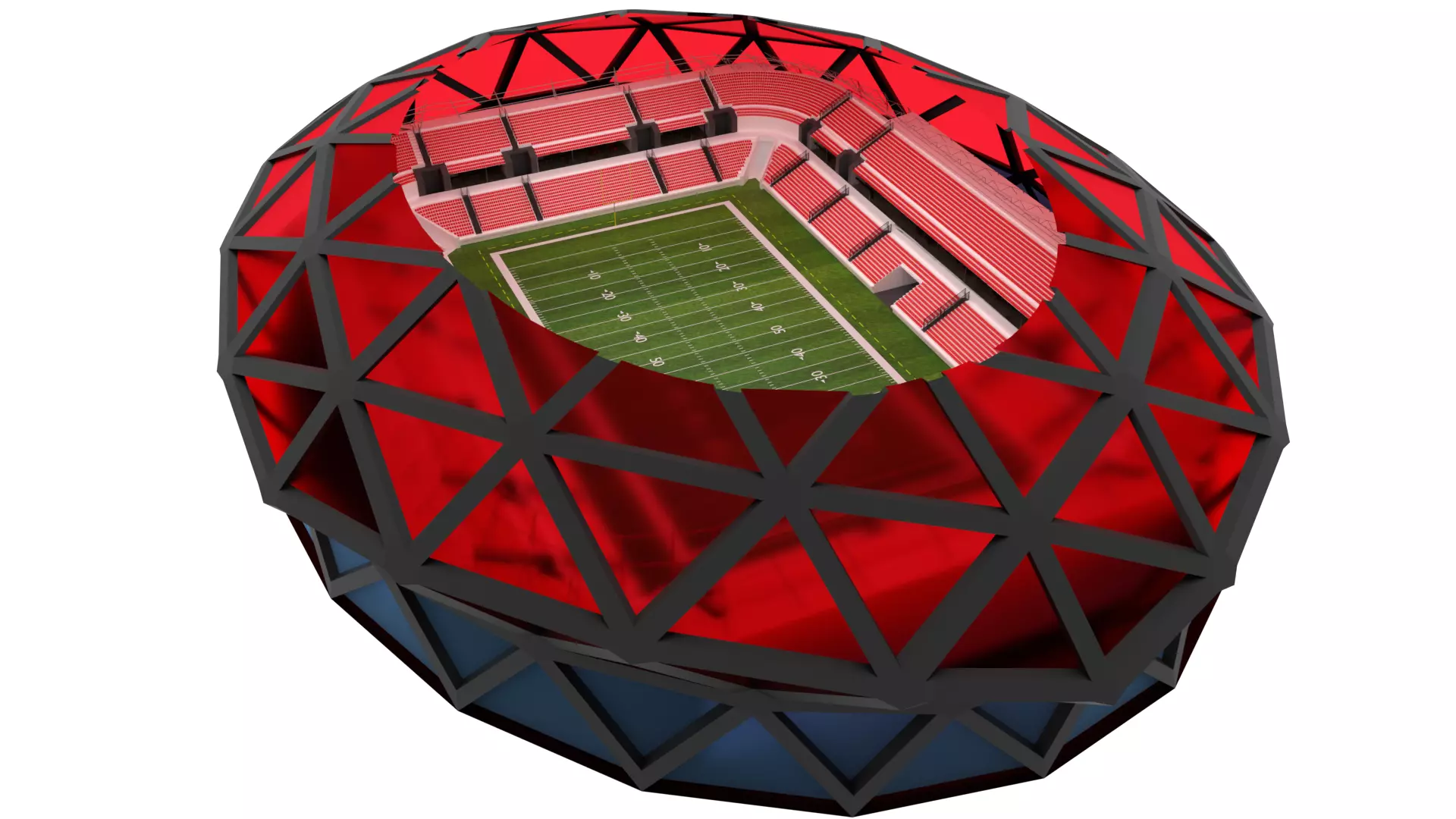 American Football Stadium Low-poly 3D model_0