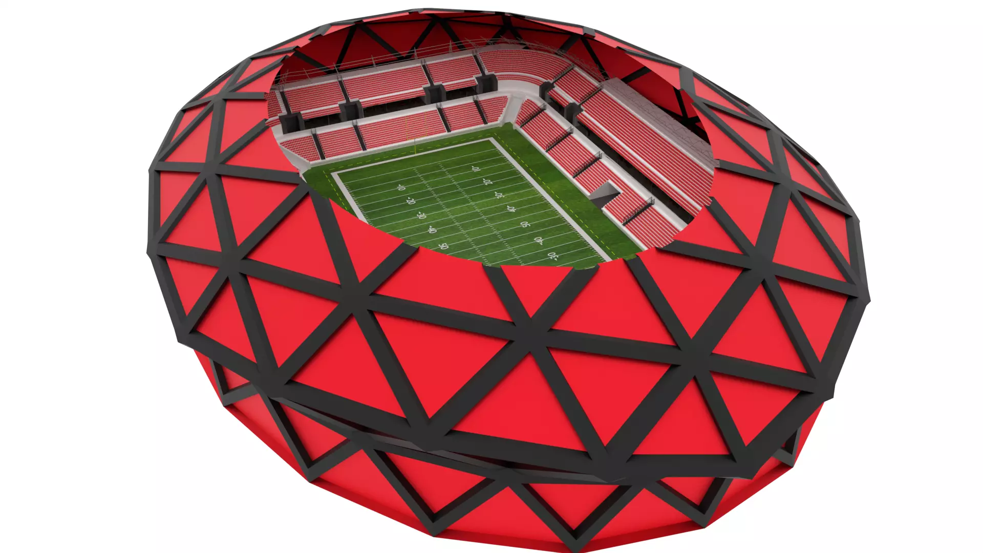 American Football Stadium Low-poly 3D model