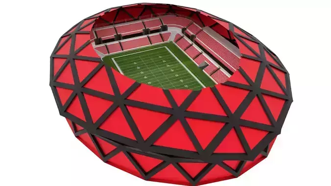 American Football Stadium Low-poly 3D model