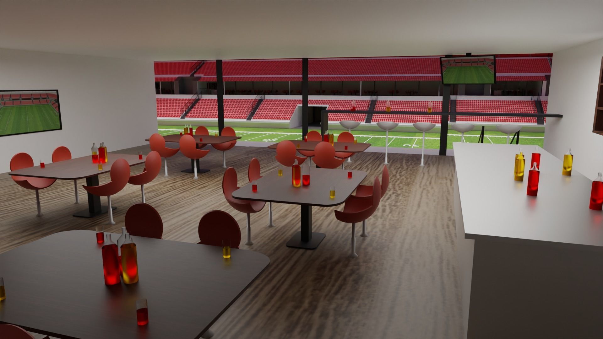 American Football Stadium Low-poly 3D model_2