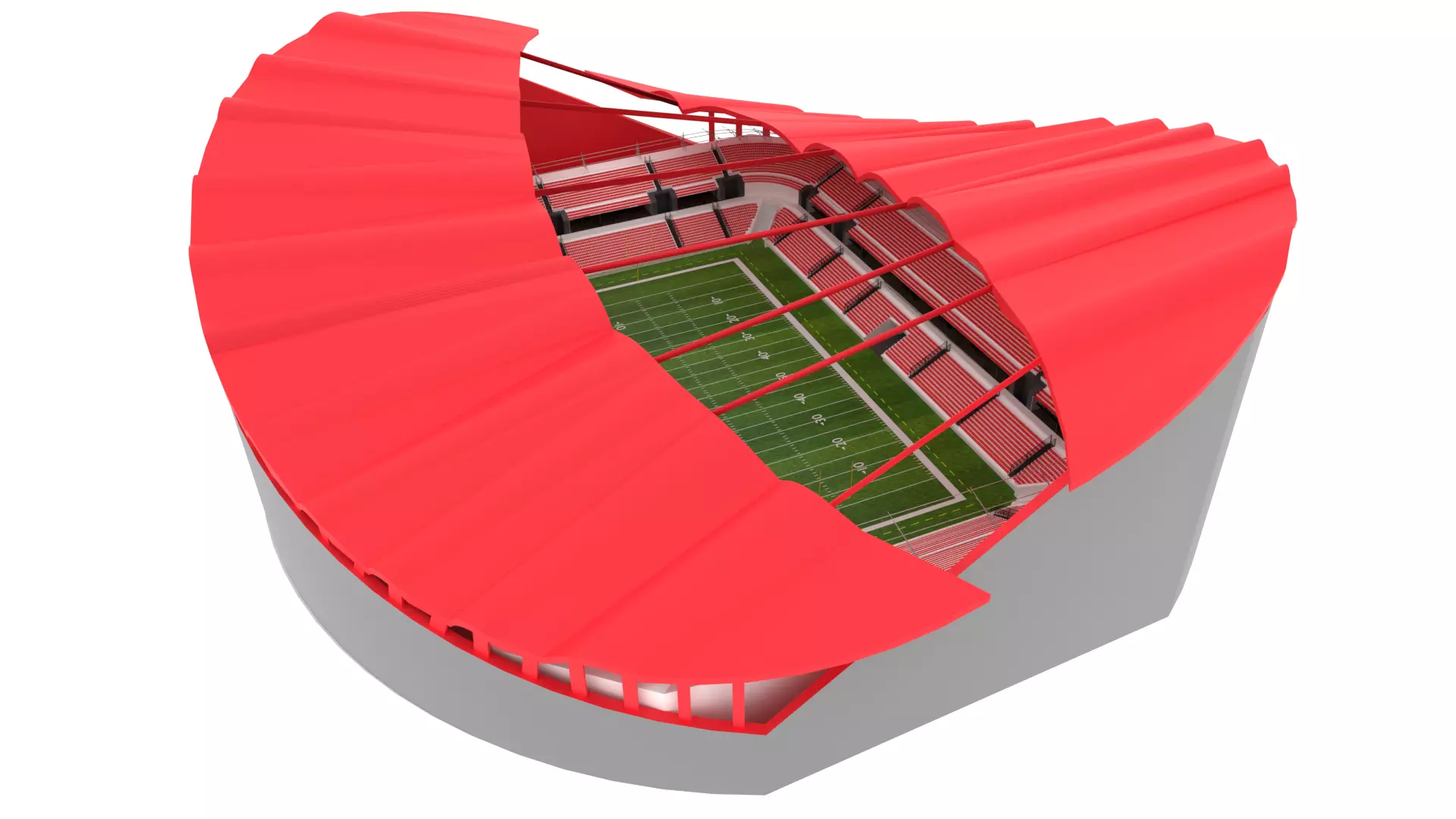American Football Stadium Low-poly 3D model_0