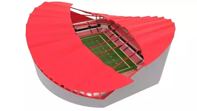 American Football Stadium Low-poly 3D model
