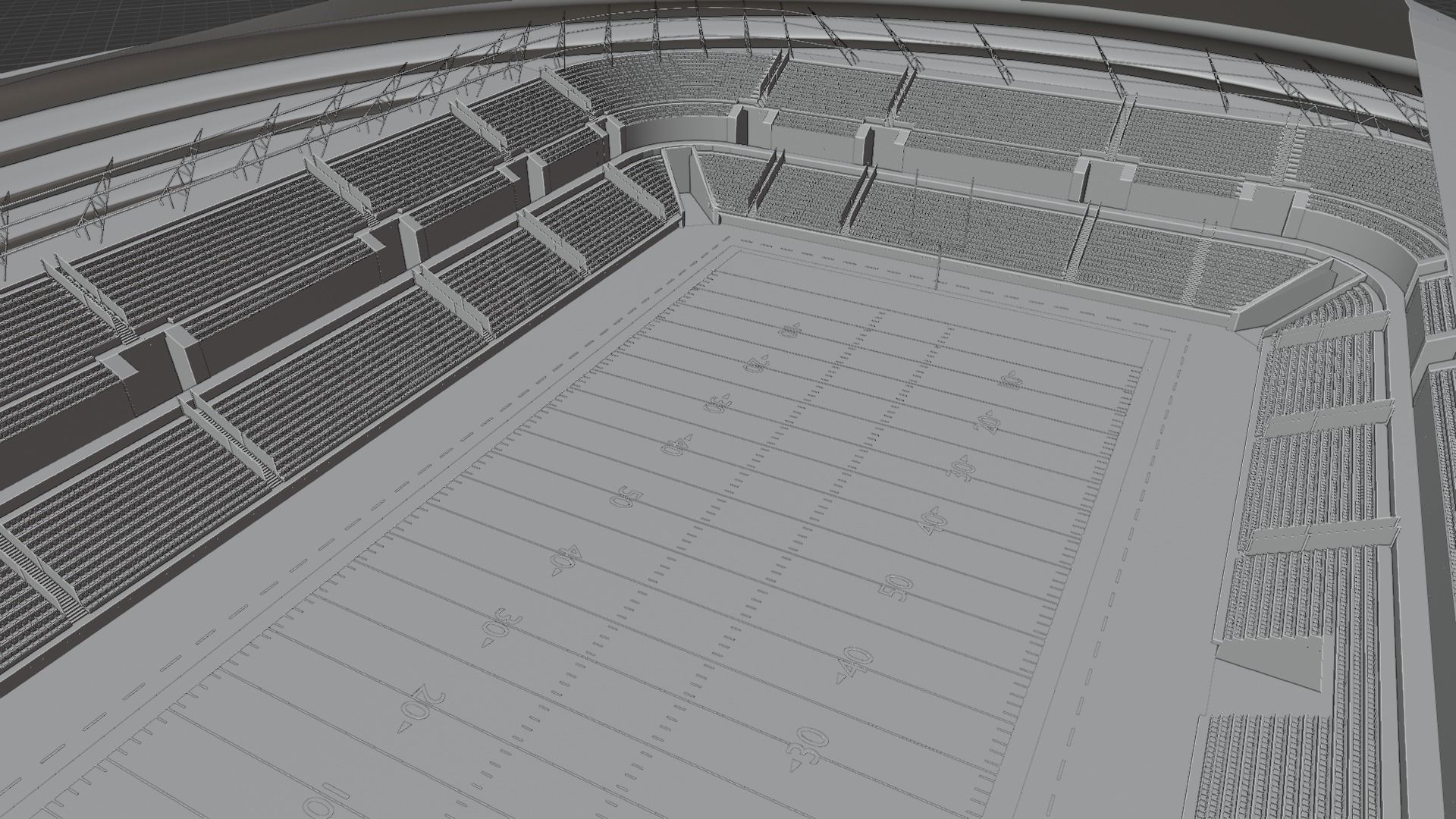 American Football Stadium Low-poly 3D model_8