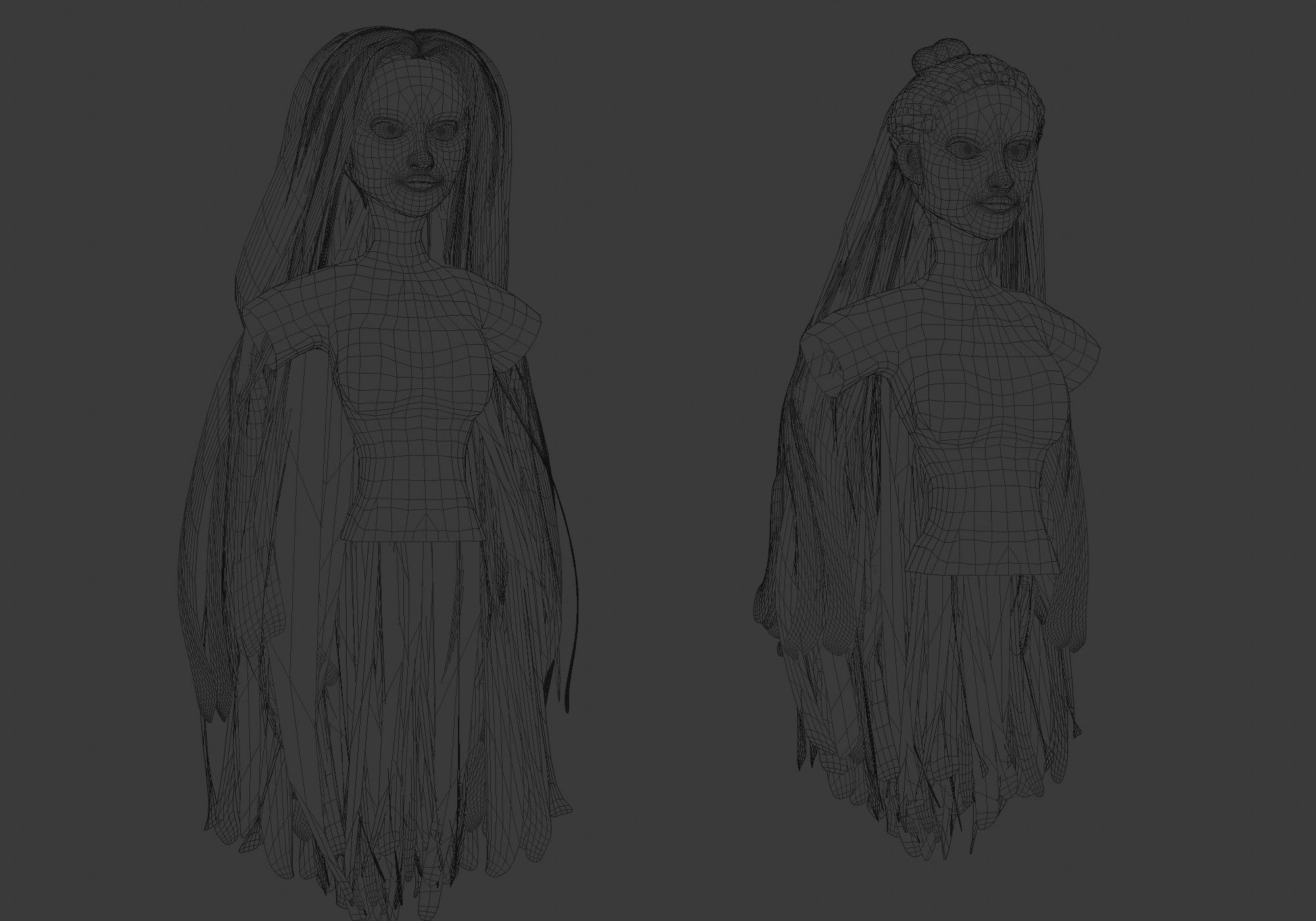 Female Hair Collection 3D model_29