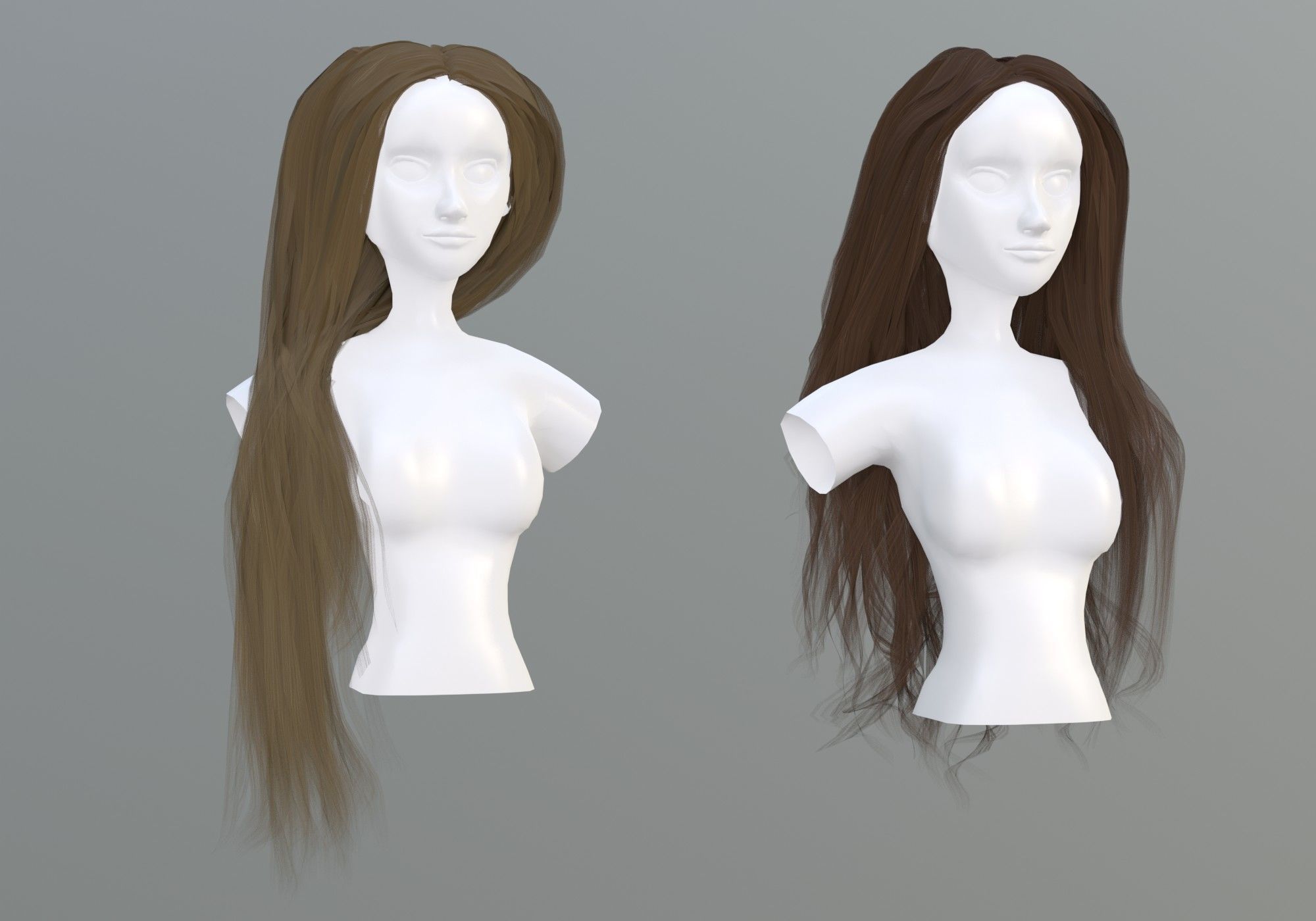 Female Hair Collection 3D model_9