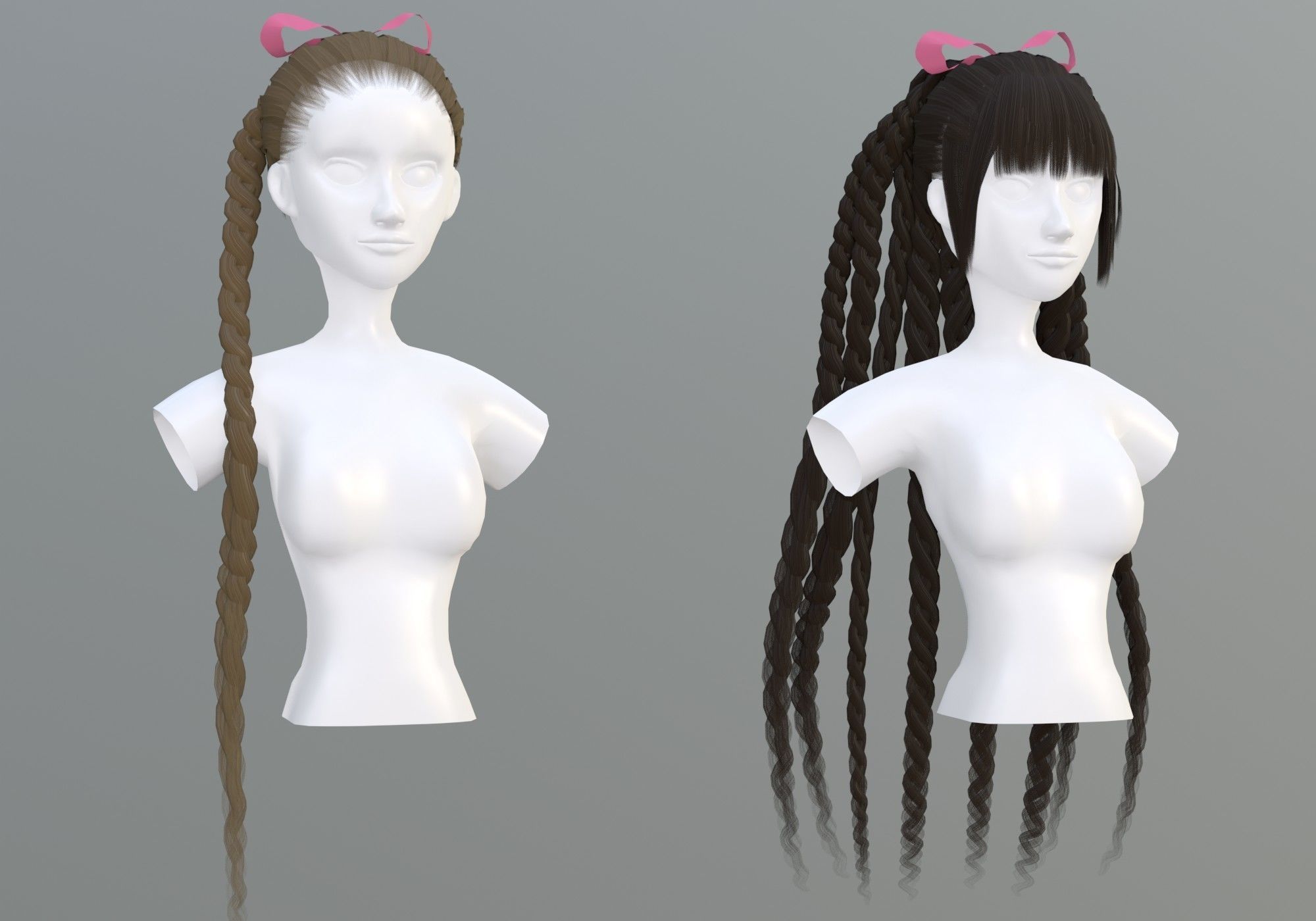 Female Hair Collection 3D model_10