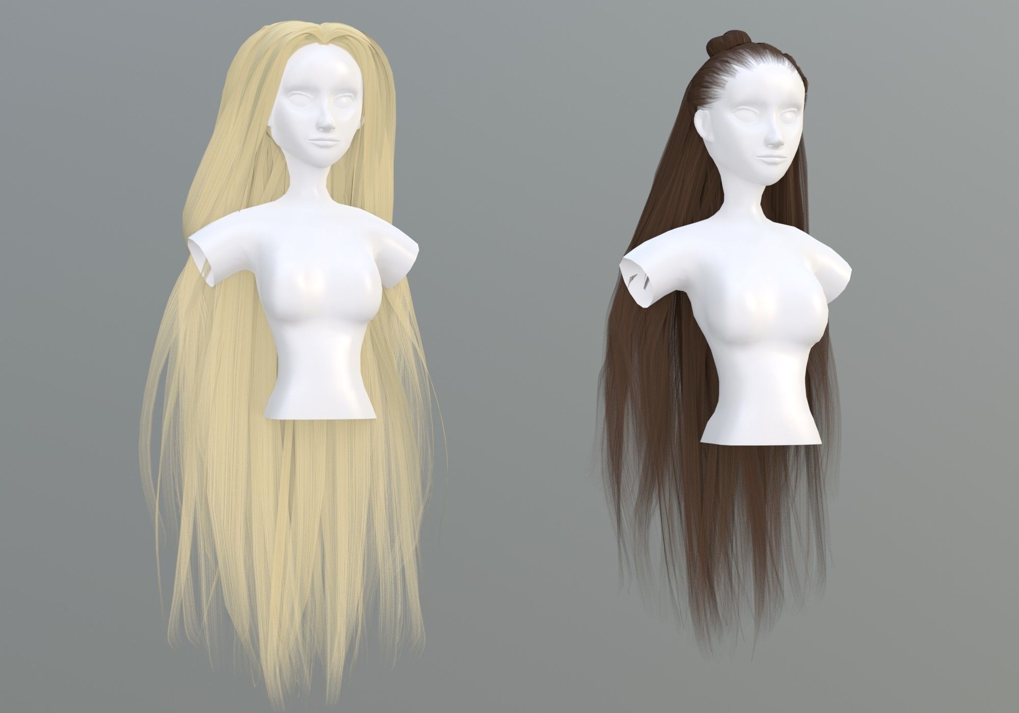 Female Hair Collection 3D model_8