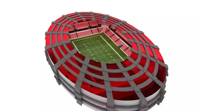 American Football Stadium Low-poly 3D model