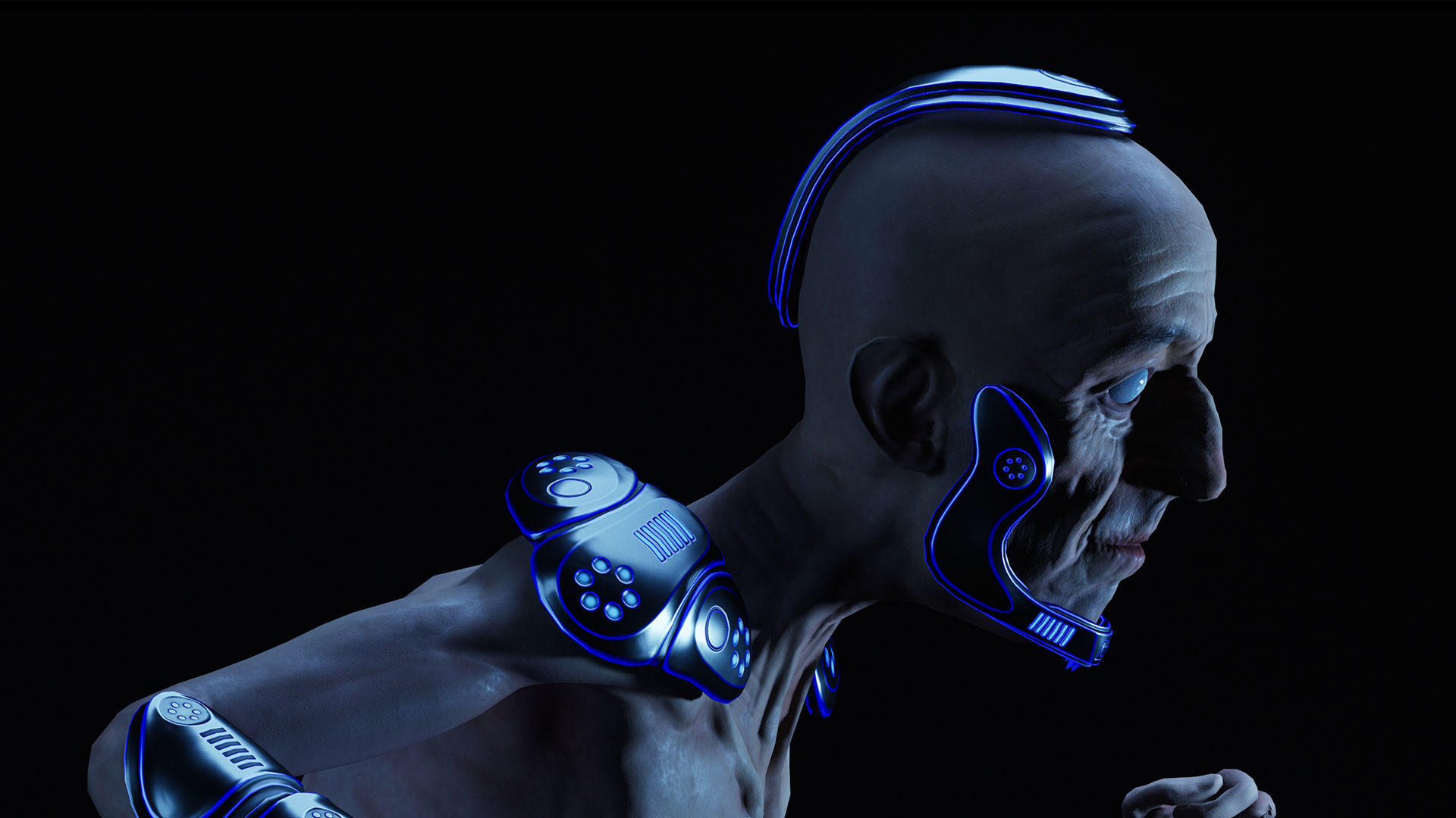 Sci-Fi Character Low-poly 3D model_12