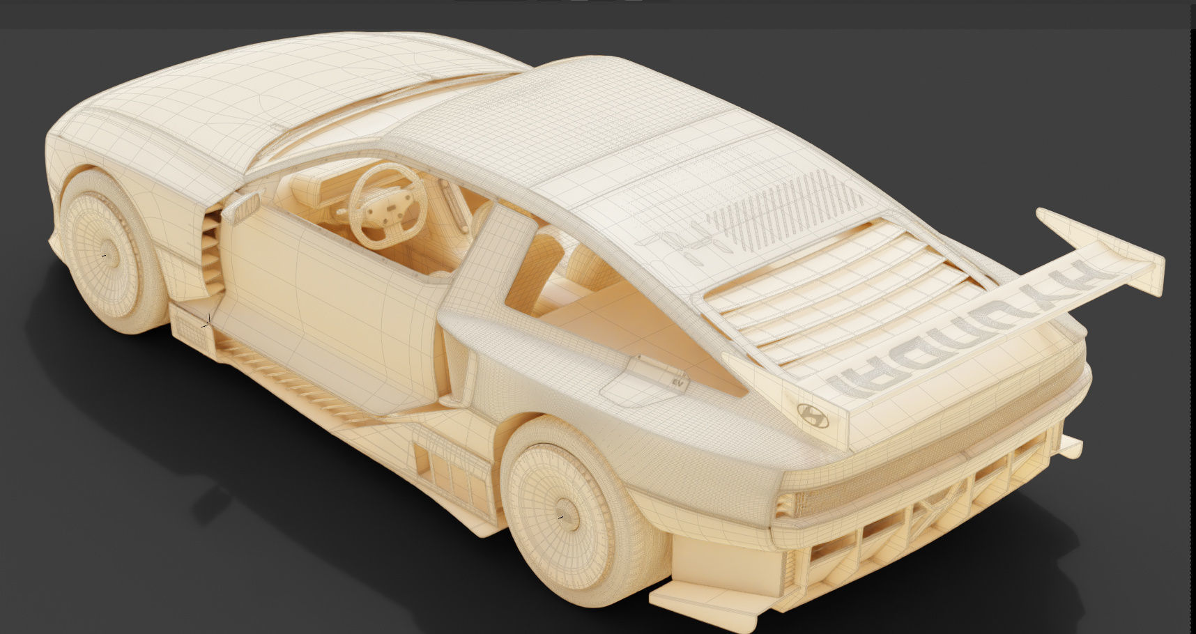 Hyundai N Vision 74 - with interior 3D model_9