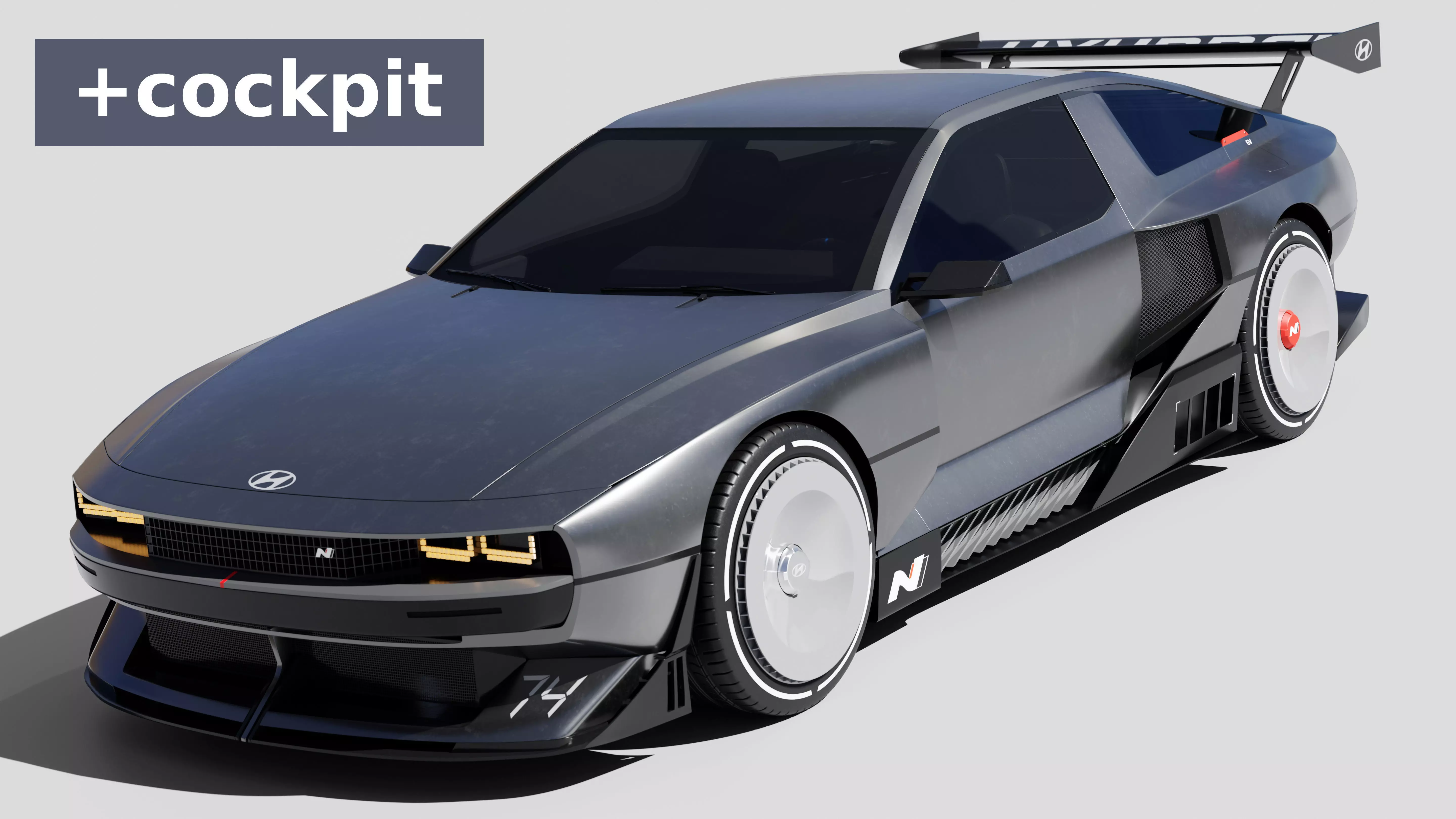 Hyundai N Vision 74 - with interior 3D model_0