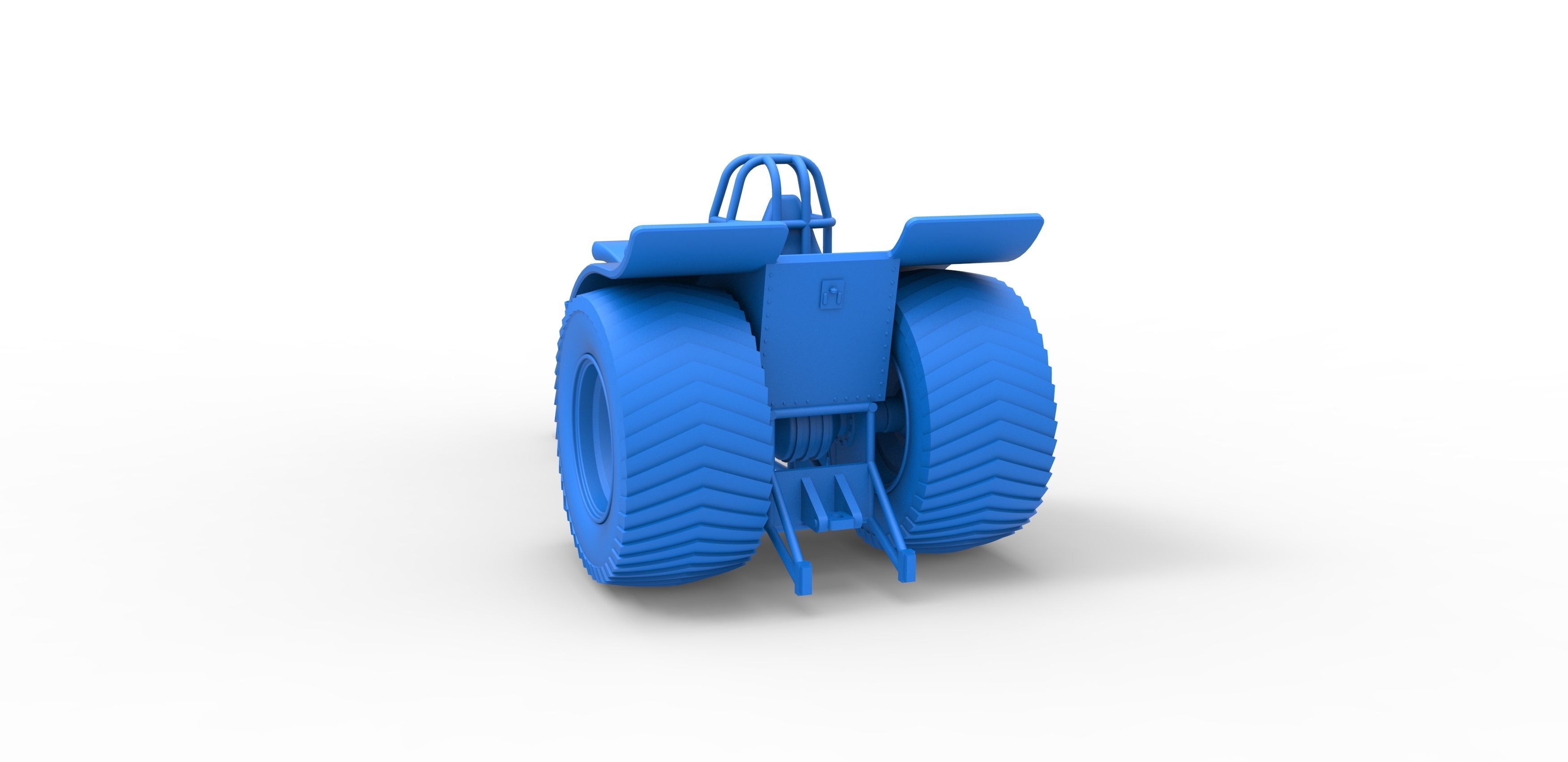 Pulling tractor with 2 engines V8 Scale 1 to 25 3D print model_26
