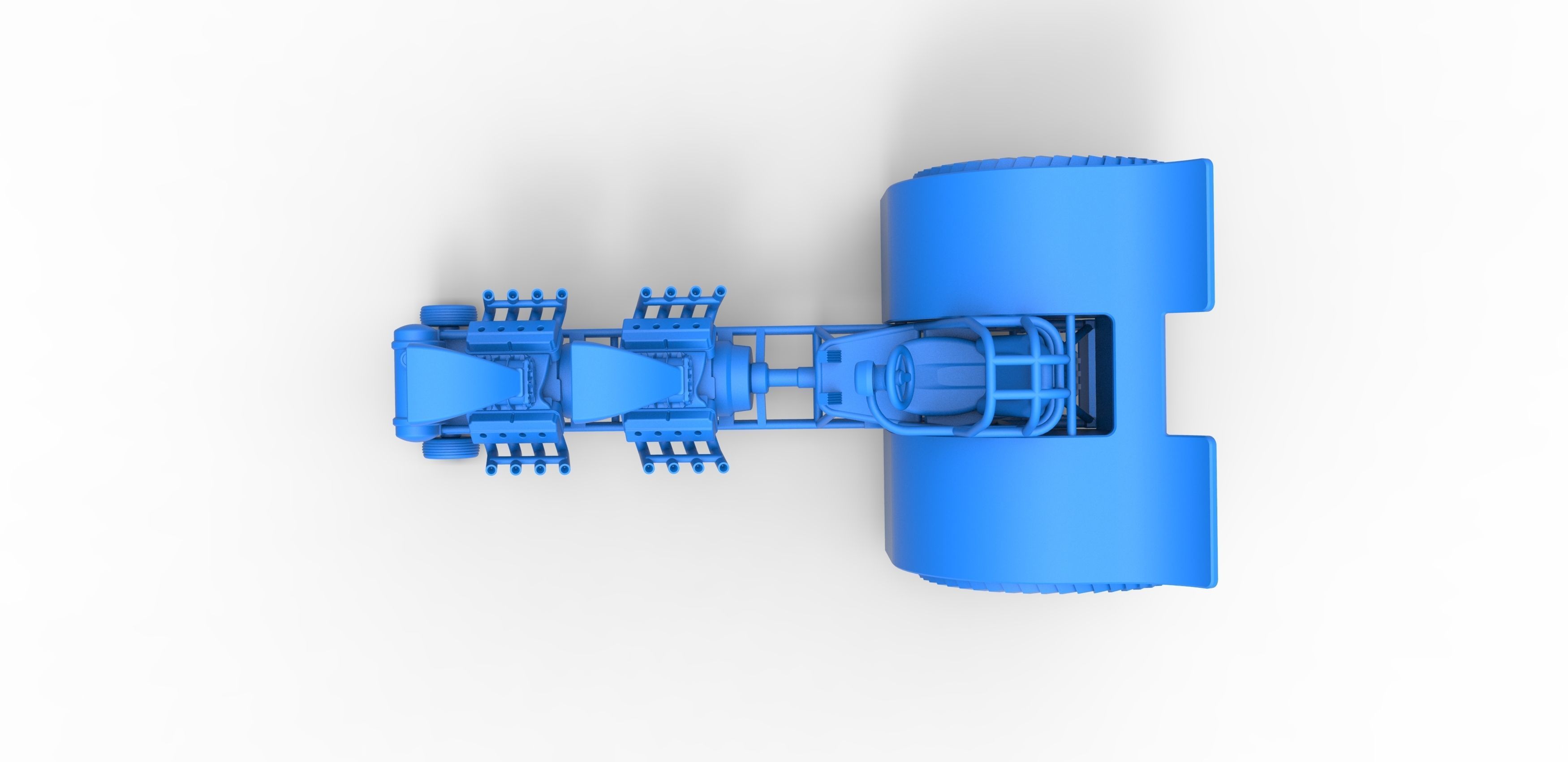 Pulling tractor with 2 engines V8 Scale 1 to 25 3D print model_24