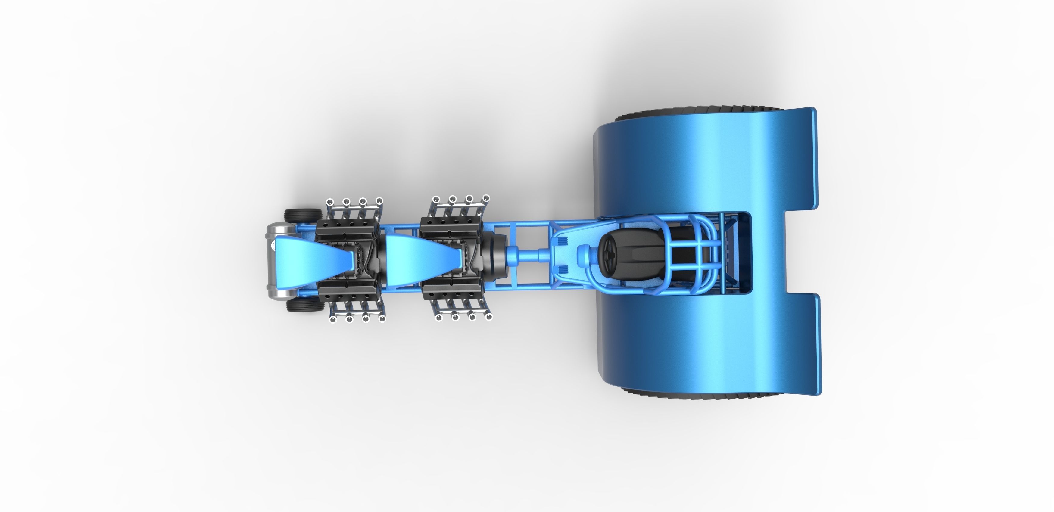 Pulling tractor with 2 engines V8 Scale 1 to 25 3D print model_10
