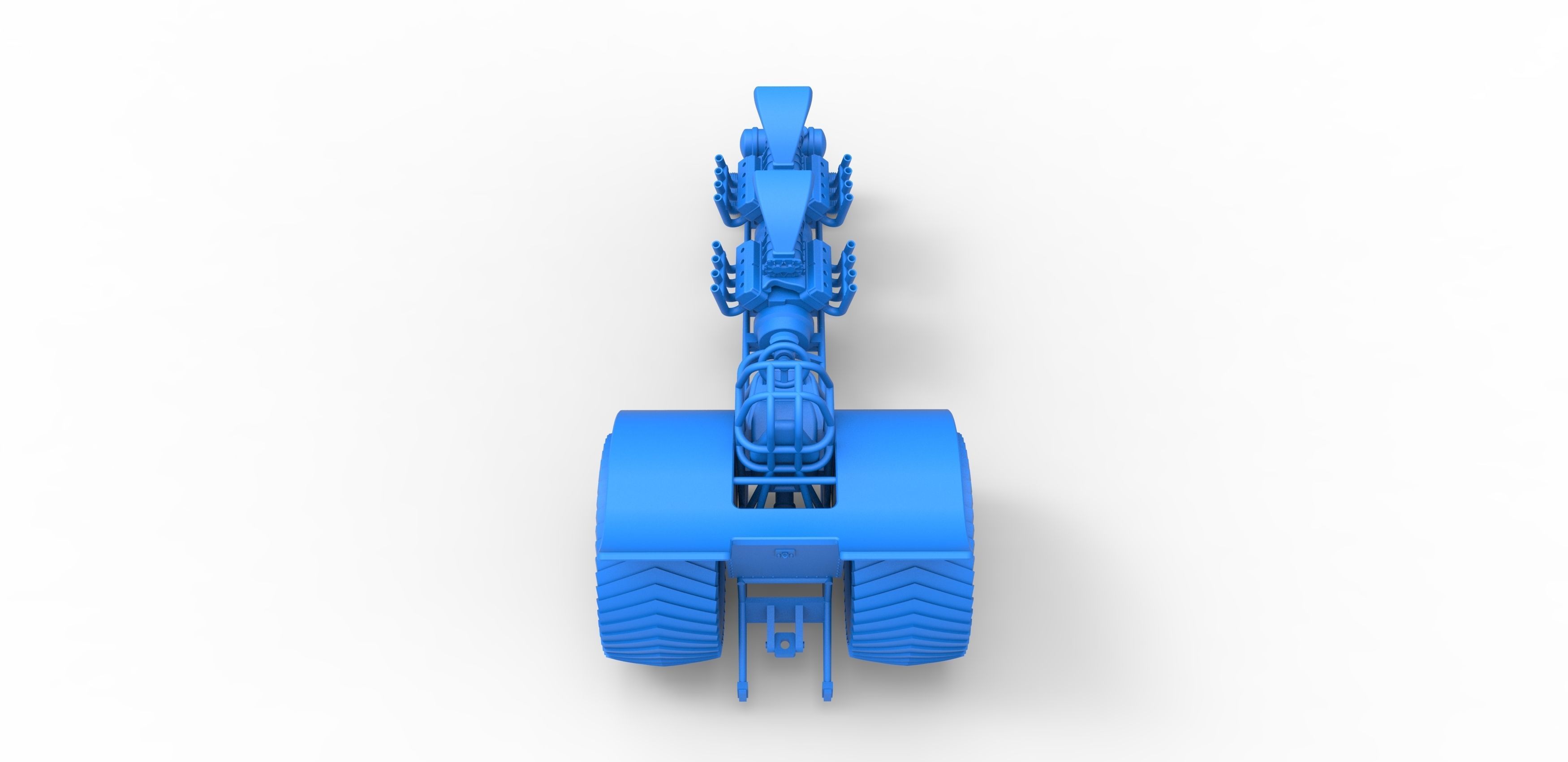 Pulling tractor with 2 engines V8 Scale 1 to 25 3D print model_27