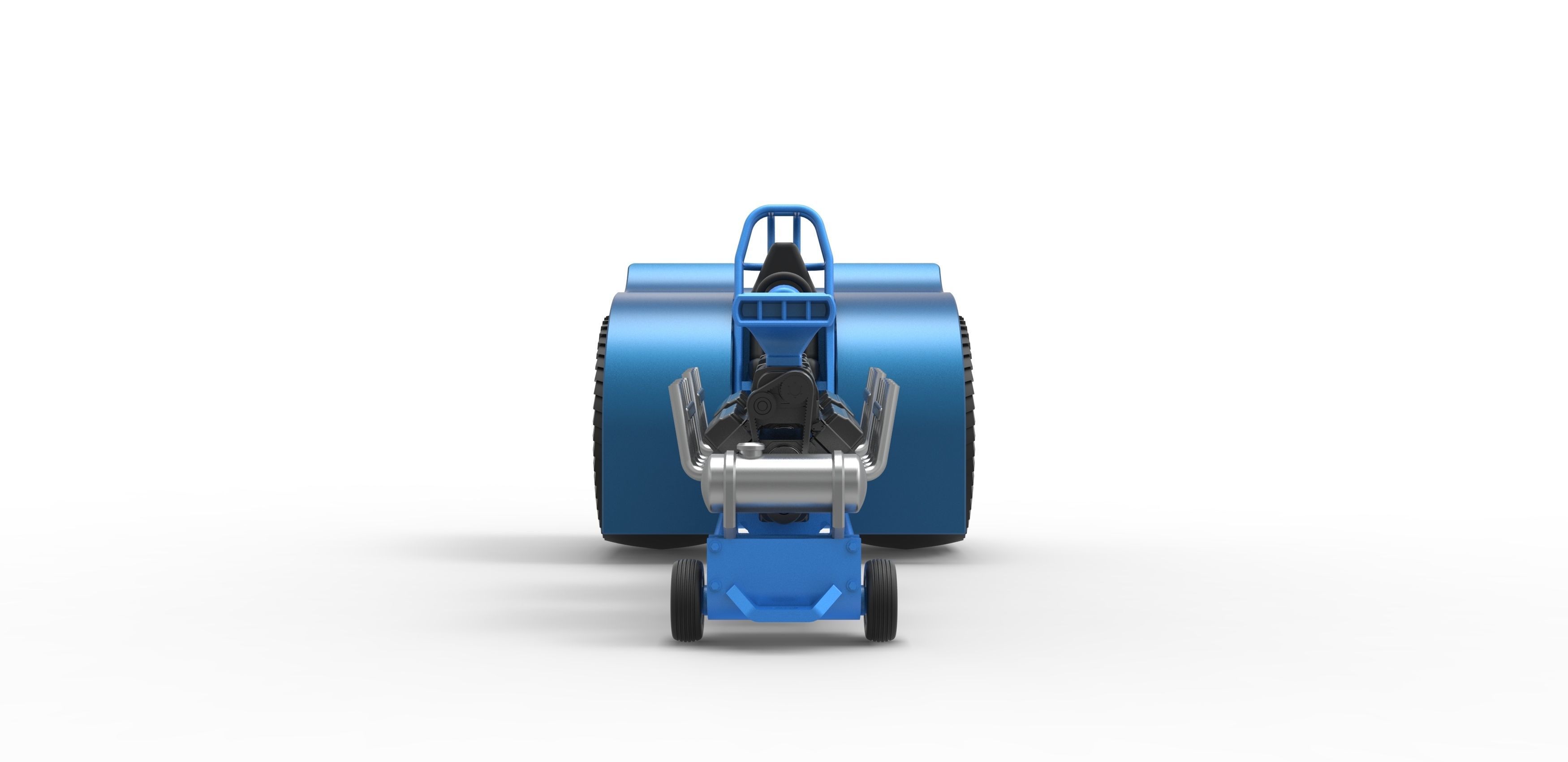 Pulling tractor with 2 engines V8 Scale 1 to 25 3D print model_7