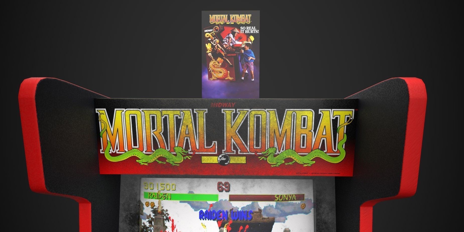 1996 mortal kombat machine 3D model_9