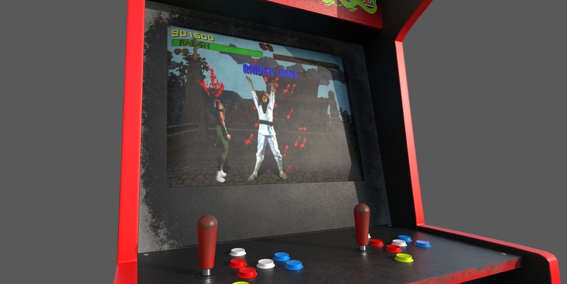 1996 mortal kombat machine 3D model_3