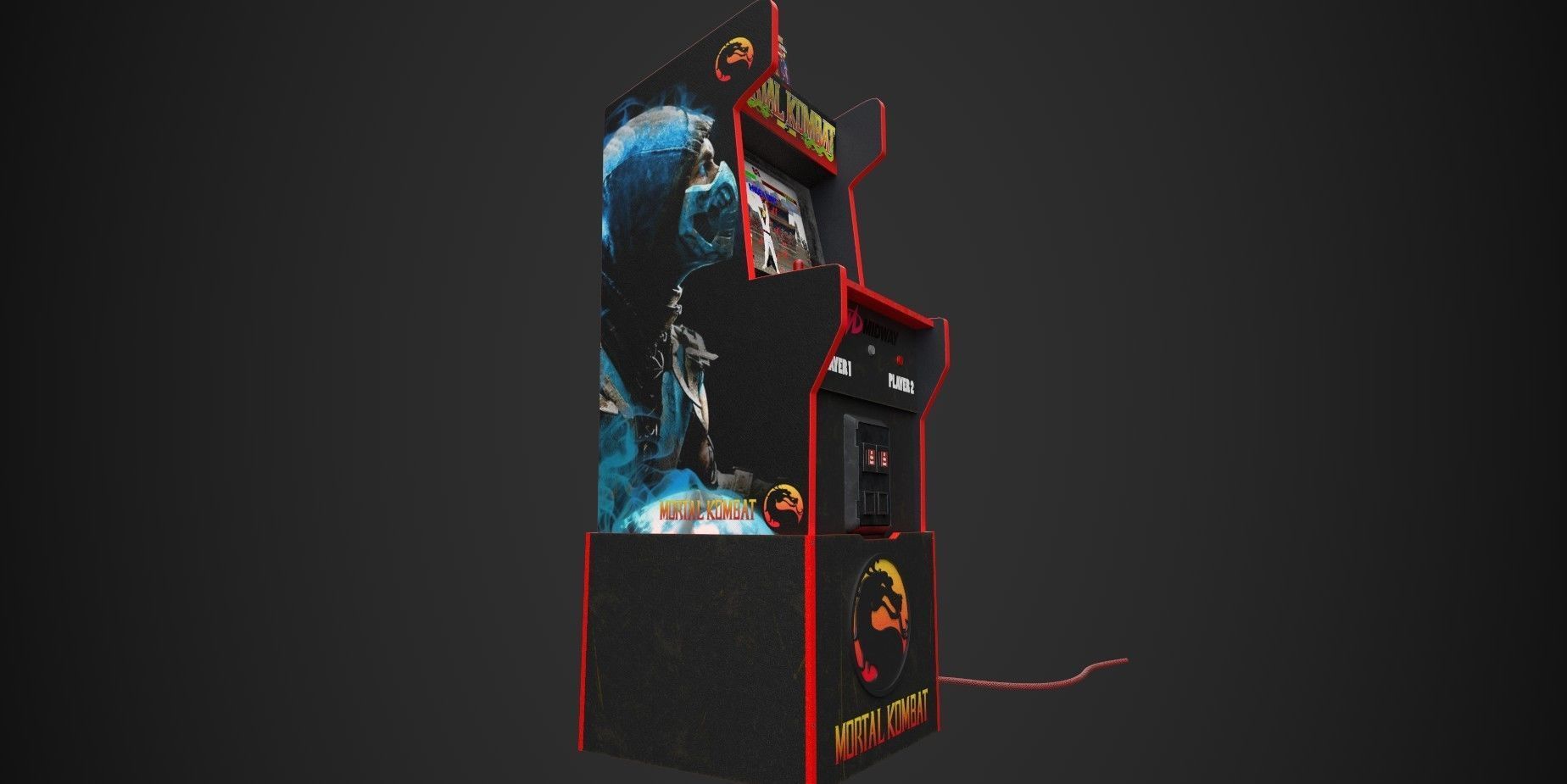 1996 mortal kombat machine 3D model_6