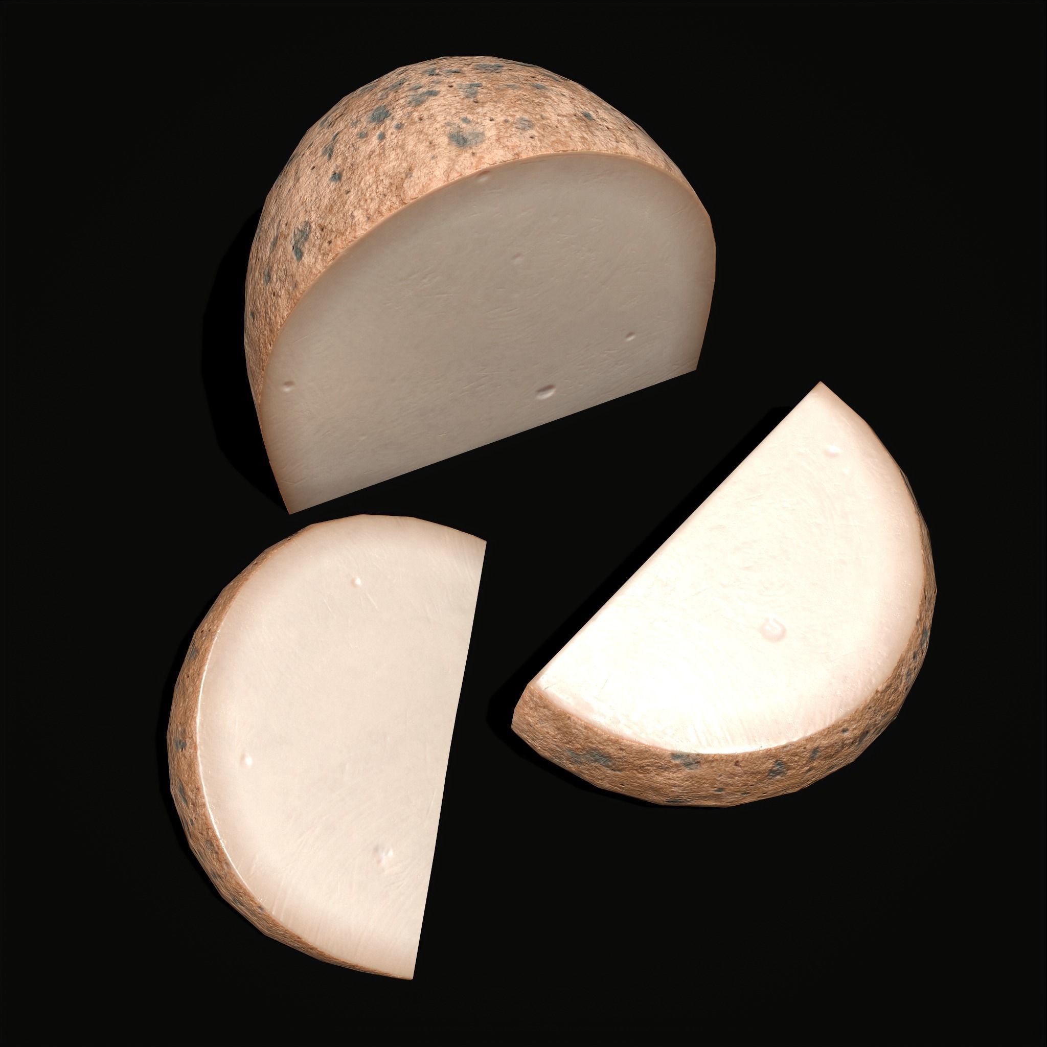 Medium Gouda Cheese Chunks  Low-poly 3D model_16